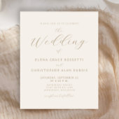 Budget Elegant Gold Script Ivory Wedding Invite