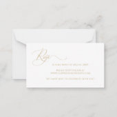 Budget Elegant Gold Script Wedding RSVP Kaart Notitiekaartje (Voorkant)