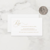 Budget Elegant Gold Script Wedding RSVP Kaart Notitiekaartje (Voorkant / Achterkant in situ)