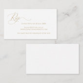 Budget Elegant Gold Script Wedding RSVP Kaart Notitiekaartje (Voorkant / Achterkant)