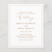 Budget Elegant Gold Script Weduwen Uitnodiging (Voorkant)
