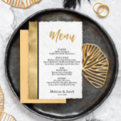 Budget Elegant Gold Scripting Flat Menu Kaart