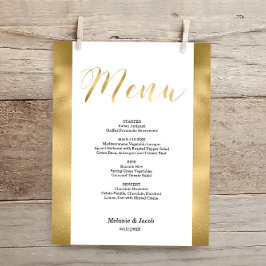 Budget Elegant Gold Scripting Flat Menu Kaart