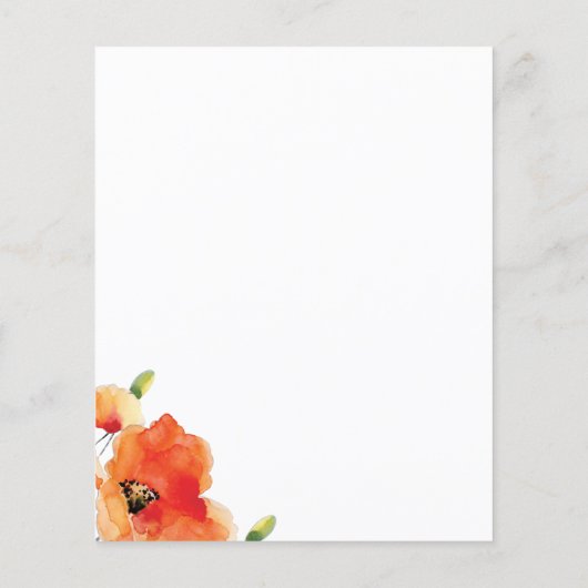 Budget Elegant Golden Poppy Baby shower Invitation (Achterkant)