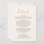 Budget Elegant Goud en Beige Ampersand Bruiloft Kaart (Achterkant)
