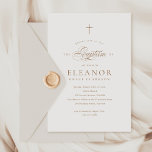 Budget Elegant Goud Kruis Kalligrafie Doop Kaart<br><div class="desc">Budget Elegant Gold Cross Calligraphy Baptism Invitation beschikt over een delicate moderne kruis,  in combinatie met modern type en mooi kalligrafie script.</div>