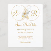 Budget Elegant Goud Monogram Bruiloft Flyer (Voorkant)