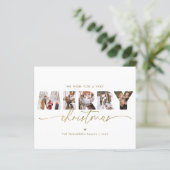 BUDGET Elegant Goud Vrolijk Kerstmis Fotocollage (Staand voorkant)