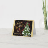 Budget Elegant Goud Zwart Boom Kerstmis Feestdagen Kaart (Voorkant)