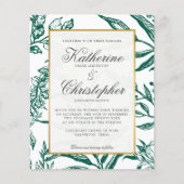 BUDGET Elegant Green Gold Botanical Weddenschap (Voorkant)