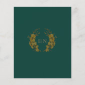 Budget Elegant Green Gold Monogram Wedding Invite (Achterkant)