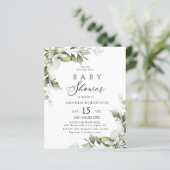 Budget Elegant Greenery Baby shower Flyer (Staand voorkant)