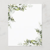 Budget Elegant Greenery Baby shower Flyer (Achterkant)