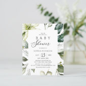 Budget Elegant Greenery Baby shower Flyer (Staand voorkant)
