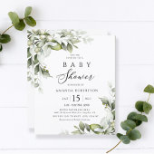 Budget Elegant Greenery Baby shower Flyer