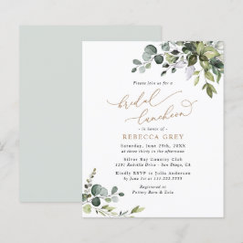 Budget Elegant Greenery Bridal Luncheon Uitnodigin