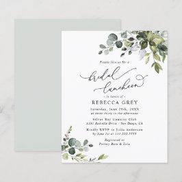 Budget Elegant Greenery Bridal Luncheon Uitnodigin