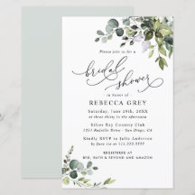 Budget Elegant Greenery Bridal Shower Invitation
