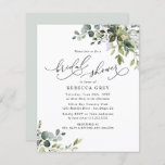 Budget Elegant Greenery Bridal Shower Invitation<br><div class="desc">Dit elegante Boho Greenery-collectie is voorzien van gemengde waterverf groene bladeren in combinatie met een klastige serif en een delicaat sans lettertype in zwart,  met een monogram op de achterkant. Overeenkomende objecten beschikbaar.</div>