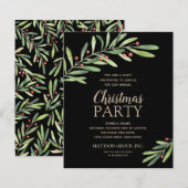 Budget Elegant Greenery - Uitnodiging voor Kerstmi (Voorkant / Achterkant)