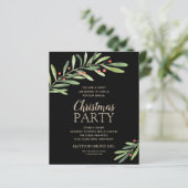 Budget Elegant Greenery - Uitnodiging voor Kerstmi (Staand voorkant)