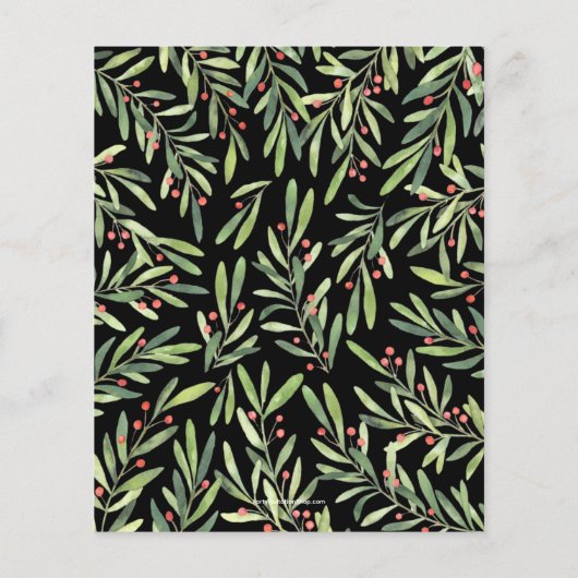 Budget Elegant Greenery - Uitnodiging voor Kerstmi (Achterkant)