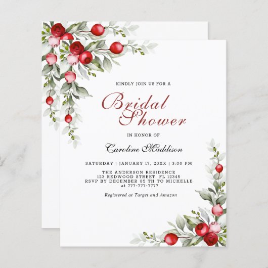 Budget Elegant Greenery Winter Vrijgezellenfeest F (Voorkant / Achterkant)