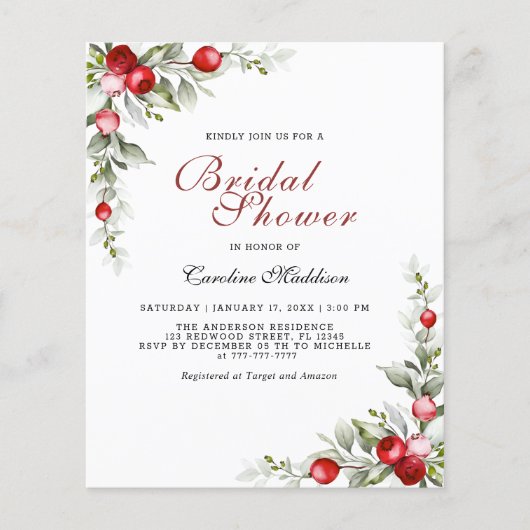 Budget Elegant Greenery Winter Vrijgezellenfeest F (Voorkant)