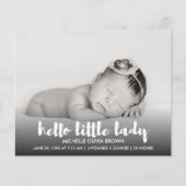 Budget Elegant Hallo Little Lady Photo (Voorkant)