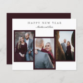 Budget Elegant Happy Nieuwjaar Script Photo Collag (Voorkant / Achterkant)