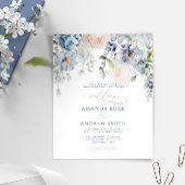 Budget Elegant Hydrangea & Roos Wedding Invitation