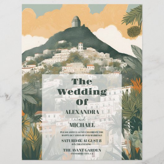 Budget Elegant Italië Capri Bestemming Bruiloft Flyer (Voorkant)