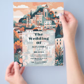 Budget Elegant Italië Capri Bestemming Bruiloft Flyer (Hand)