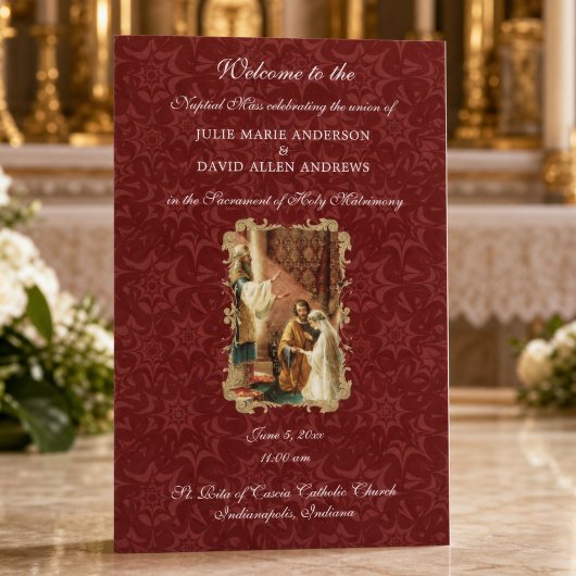Budget Elegant Katholiek Huwelijksprogramma Briefpapier