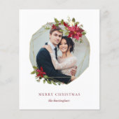 Budget Elegant Kerstmis Geometric Floral Foto (Voorkant)