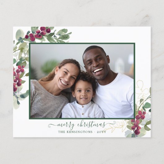 BUDGET Elegant Kerstmis Greenery Holiday Foto (Voorkant)