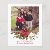 Budget Elegant Kerstmis Poinsettia Holiday Foto (Voorkant)