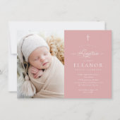 Budget Elegant Kruiskalligrafie Foto Dop Kaart (Voorkant)