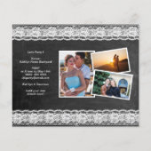 BUDGET Elegant Lace 4 Foto Verloving Uitnodiging (Achterkant)