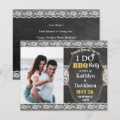 BUDGET Elegant Lace Foto Verloving Uitnodiging (Voorkant / Achterkant)