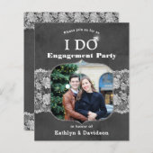 BUDGET Elegant Lace I DO Verloving Invitation (Voorkant / Achterkant)
