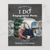 BUDGET Elegant Lace I DO Verloving Invitation (Voorkant)