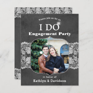 BUDGET Elegant Lace I DO Verloving Invitation