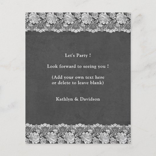 BUDGET Elegant Lace I DO Verloving Invitation (Achterkant)