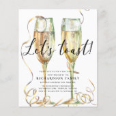 Budget Elegant Laten we toast op nieuwjaarsfeest Flyer (Voorkant)