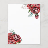 Budget Elegant Marsala Red Rose Wedding Uitnodigin (Achterkant)