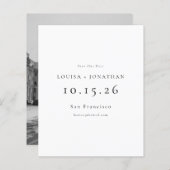 Budget Elegant Minimal Photo Wedding Save the Date (Voorkant / Achterkant)
