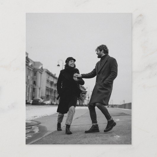 Budget Elegant Minimal Photo Wedding Save the Date (Achterkant)