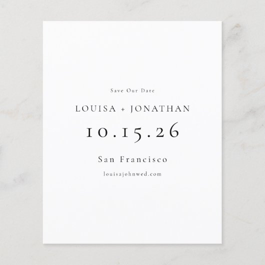 Budget Elegant Minimal Photo Wedding Save the Date (Voorkant)