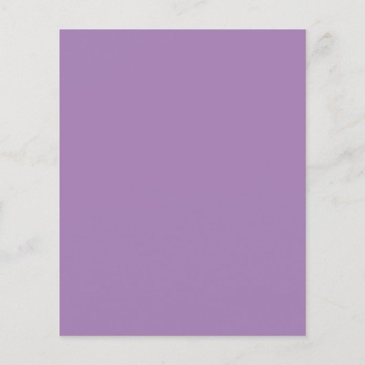 Budget Elegant Minimalist Lavender Flat Menu Kaart (Achterkant)